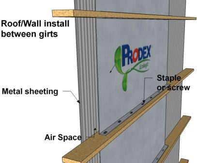 Prodex insulation for retrofitting between girts