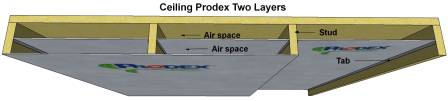 ceiling insulation prodex 2 layers one between, one under.jpg
